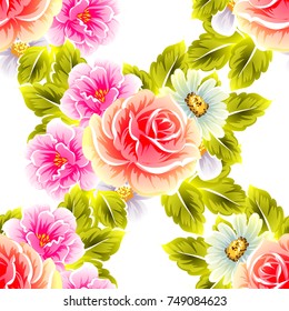 Abstract elegance seamless pattern with floral background