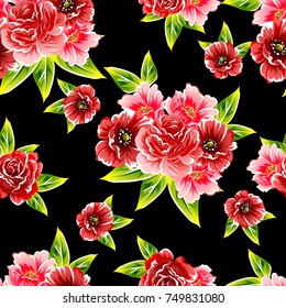 Abstract elegance seamless pattern with floral background
