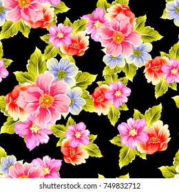 Abstract elegance seamless pattern with floral background