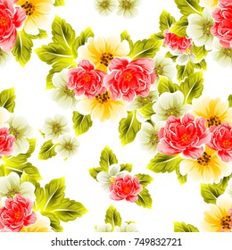 Abstract elegance seamless pattern with floral background