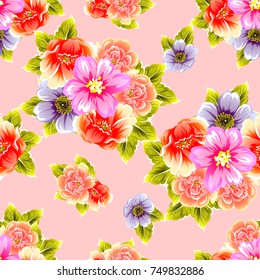 Abstract elegance seamless pattern with floral background