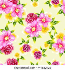 Abstract elegance seamless pattern with floral background