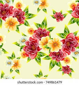 Abstract elegance seamless pattern with floral background