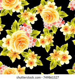 Abstract elegance seamless pattern with floral background