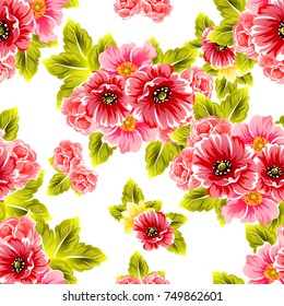 Abstract elegance seamless pattern with floral background