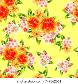 Abstract elegance seamless pattern with floral background
