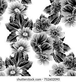 Abstract elegance seamless pattern with floral background