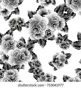 Abstract elegance seamless pattern with floral background