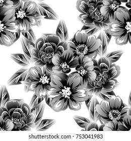 Abstract elegance seamless pattern with floral background