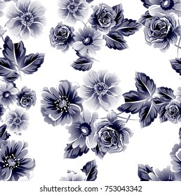 Abstract elegance seamless pattern with floral background