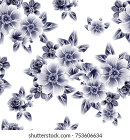 Abstract elegance seamless pattern with floral background