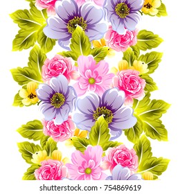 Abstract elegance seamless pattern with floral background