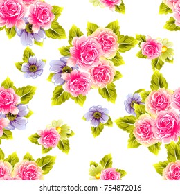 Abstract elegance seamless pattern with floral background