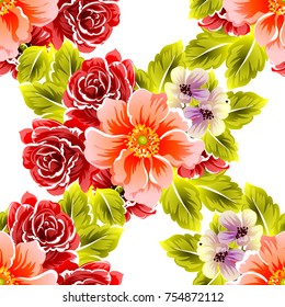 Abstract elegance seamless pattern with floral background