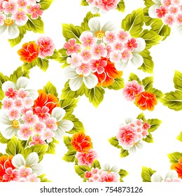 Abstract elegance seamless pattern with floral background