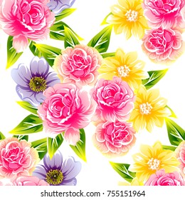 Abstract elegance seamless pattern with floral background