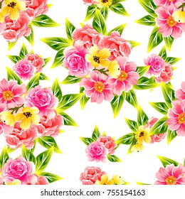 Abstract elegance seamless pattern with floral background
