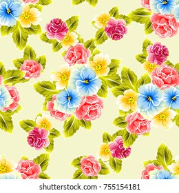 Abstract elegance seamless pattern with floral background