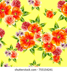 Abstract elegance seamless pattern with floral background