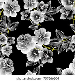 Abstract elegance seamless pattern with floral background