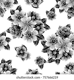 Abstract elegance seamless pattern with floral background
