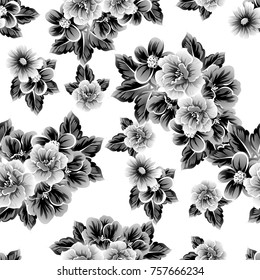 Abstract elegance seamless pattern with floral background