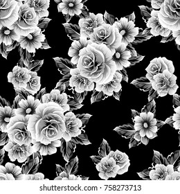 Abstract elegance seamless pattern with floral background