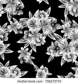 Abstract elegance seamless pattern with floral background