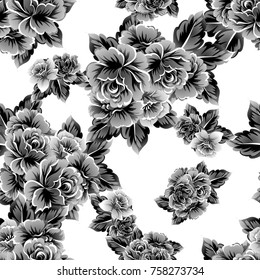 Abstract elegance seamless pattern with floral background