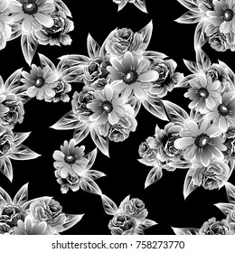 Abstract elegance seamless pattern with floral background