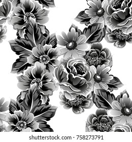 Abstract elegance seamless pattern with floral background