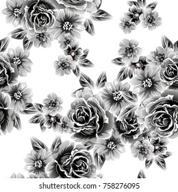 Abstract elegance seamless pattern with floral background