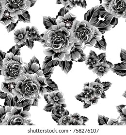 Abstract elegance seamless pattern with floral background