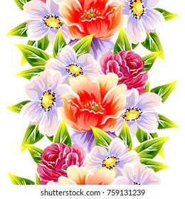 Abstract elegance seamless pattern with floral background