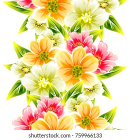 Abstract elegance seamless pattern with floral background