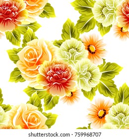 Abstract elegance seamless pattern with floral background