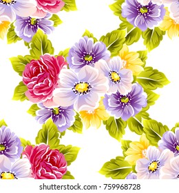 Abstract elegance seamless pattern with floral background