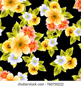 Abstract elegance seamless pattern with floral background