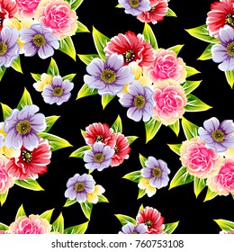 Abstract elegance seamless pattern with floral background