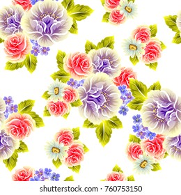 Abstract elegance seamless pattern with floral background