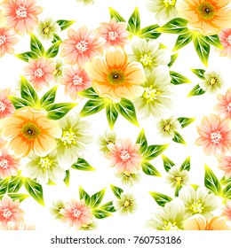Abstract elegance seamless pattern with floral background