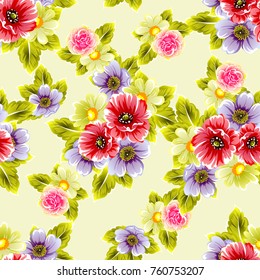 Abstract elegance seamless pattern with floral background