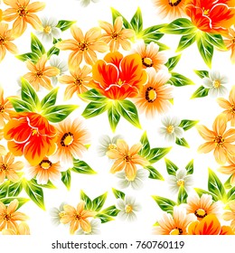 Abstract elegance seamless pattern with floral background