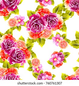 Abstract elegance seamless pattern with floral background