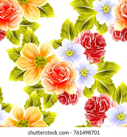 Abstract elegance seamless pattern with floral background