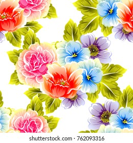 Abstract elegance seamless pattern with floral background