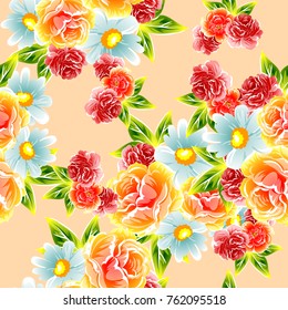 Abstract elegance seamless pattern with floral background