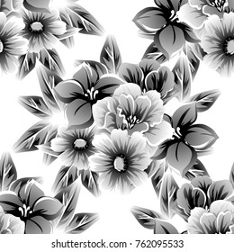 Abstract elegance seamless pattern with floral background