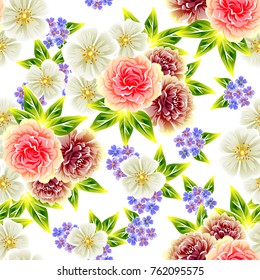 Abstract elegance seamless pattern with floral background