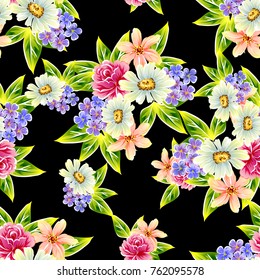 Abstract elegance seamless pattern with floral background